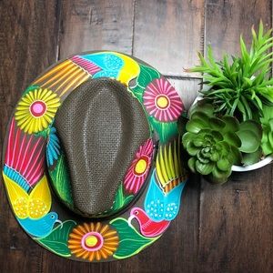 Sombrero hand painted with medium brim/ala mediana
